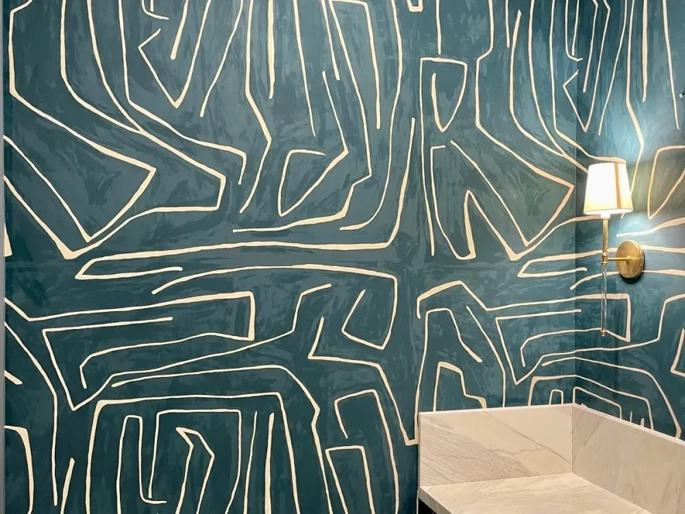 Green wallcovering installation in Card Sound, Florida