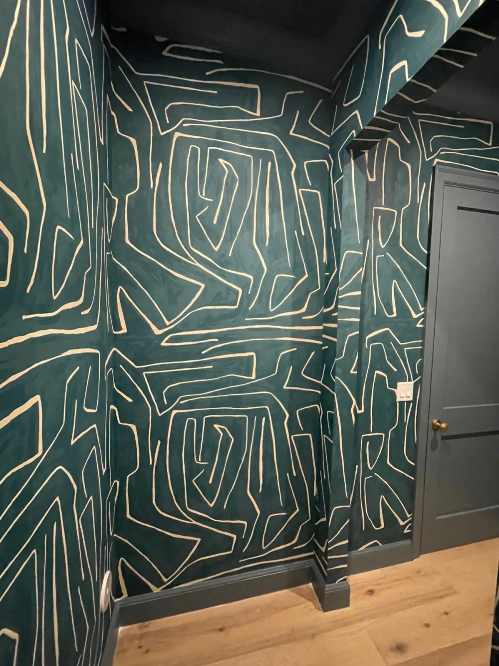 Green wallcovering installation in Card Sound, Florida, view 2