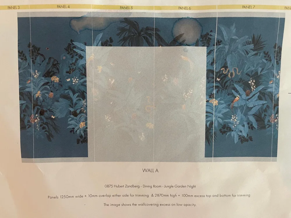 Blue wallcovering project in Delray, Florida, view 3