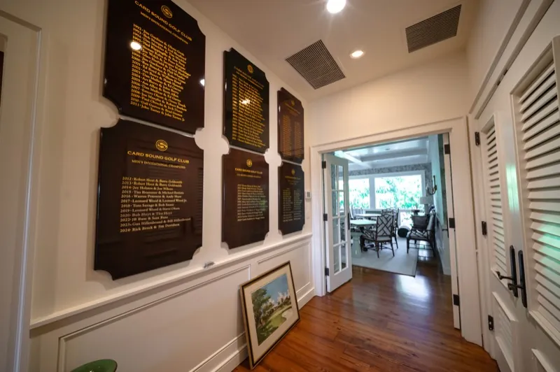Card Sound Clubhouse hallway leading to a sitting room