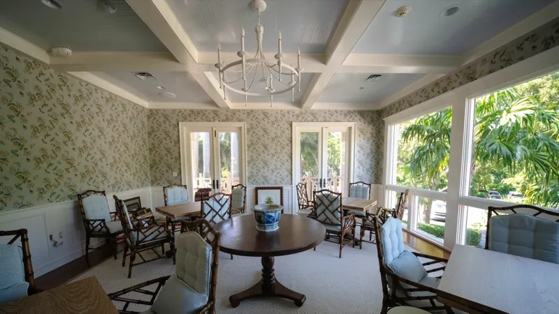 Card Sound Clubhouse porch dining room, wide view