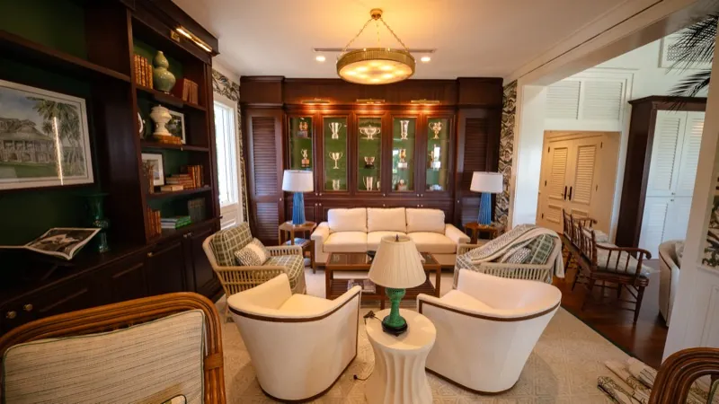 Card Sound Clubhouse library lounge sitting area