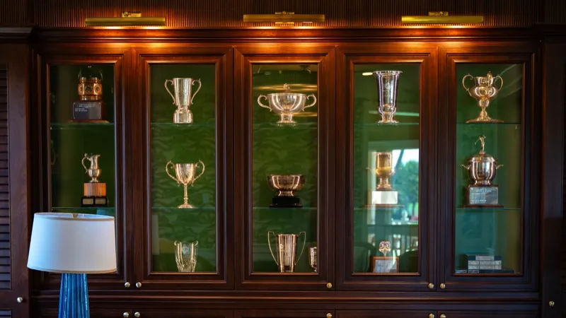 Card Sound Clubhouse trophy display cabinet